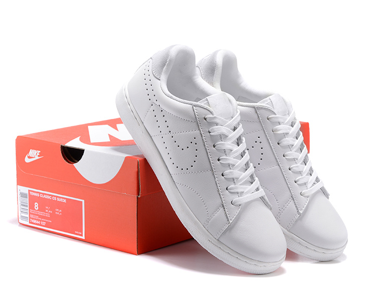 Nike Tennis Classic CS Suede All White Shoes - Click Image to Close